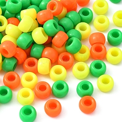 300Pcs 3 Colors Resin European Large Hole Beads&nbsp;RESI-YW0001-35