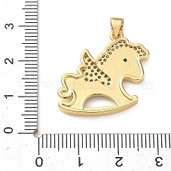 Brass Micro Pave Clear Cubic Zirconia Pendants&nbsp;KK-A303-02G