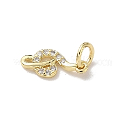 Brass Micro Pave Clear Cubic Zirconia Charms&nbsp;KK-A273-14G