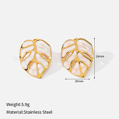 304 Stainless Steel Enamel Stud Earrings for Women&nbsp;WGF8C1A-01