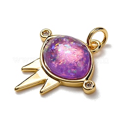 Brass Micro Pave Cubic Zirconia Pendants&nbsp;KK-A233-01G-01
