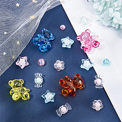 350Pcs 15 Style Transparent Acrylic Beads&nbsp;MACR-PH0001-52