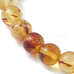 Natural Amber Round Beads Stretch Bracelets for Women Men&nbsp;BJEW-JB13379