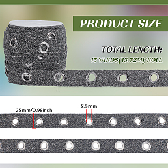 15 Yards Glitter Polyester Ribbon with Stainless Steel Eyelets&nbsp;OCOR-BC0009-66A
