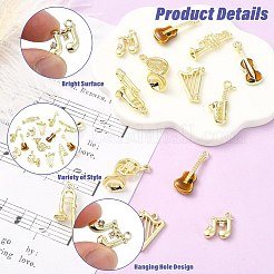 16Pcs 8 Styles Alloy Musical Instruments Pendants&nbsp;FIND-CJ0005-56G