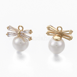 Brass Micro Pave Cubic Zirconia Charms&nbsp;KK-R132-030-NF