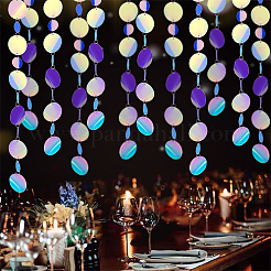 Irridescent PVC Glitter Circle Dots Garland&nbsp;HJEW-WH0036-37