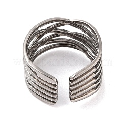 Non-Tarnish 304 Stainless Steel Cuff Rings&nbsp;RJEW-G322-05P