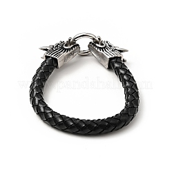 Leather Braided Round Cord Bracelet&nbsp;BJEW-E009-06AS
