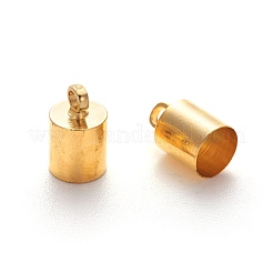 Brass Cord Ends&nbsp;KK-EC041-G-NF