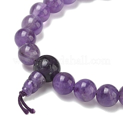 Natural Amethyst Gourd Beaded Stretch Bracelet for Women&nbsp;G-G997-G03
