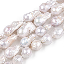 Natural Baroque Pearl Keshi Pearl Beads Strands&nbsp;PEAR-S019-02C