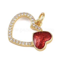 Brass Micro Pave Cubic Zirconia Pendants&nbsp;KK-B150-03G-02