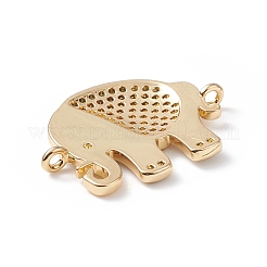 Brass Micro Pave Colorful Cubic Zirconia Connector Charms&nbsp;KK-B059-05G-02