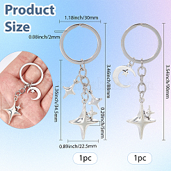 2Pcs 2 Styles Alloy Keychains&nbsp;KEYC-SP0001-37A