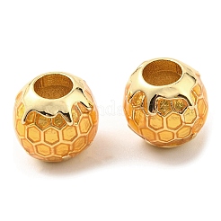 Brass Enamel European Beads&nbsp;KK-M247-07G