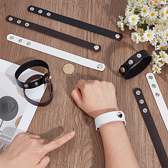 18Pcs 3 Colors PU Leather Snap Bracelets for Women Men&nbsp;BJEW-CY0001-12