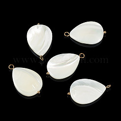 5Pcs Natural Shell Teardrop Pendants&nbsp;SHEL-TA0001-37