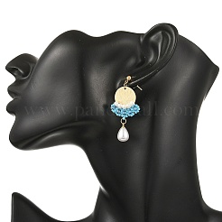 Brass Glass Seed Bead Chandelier Earrings&nbsp;EJEW-MZ00762-01