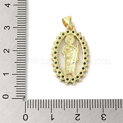 Rack Plating Brass Micro Pave Cubic Zirconia Pendants&nbsp;KK-C052-24G