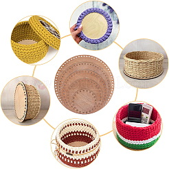 Wooden Crochet Basket Bottoms Set&nbsp;DIY-WH0019-97