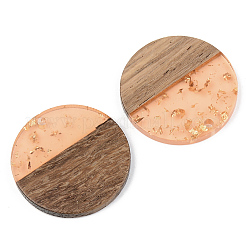 Transparent Resin & Walnut Wood Pendants&nbsp;LS-RESI-S389-025A-B04