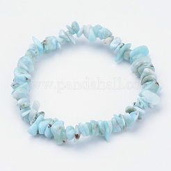 Natural Larimar Beaded Stretch Bracelets&nbsp;X-BJEW-JB02680-01