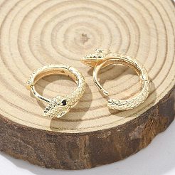 Brass Cubic Zirconia Hoop Earrings&nbsp;EJEW-Q014-08G