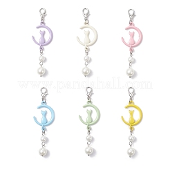 Moon with Cat Alloy Pendant Decorations&nbsp;HJEW-JM04200