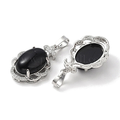 Natural Obsidian Oval Pendants&nbsp;G-NH0025-15P-09