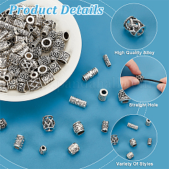 120Pcs 12 Styles Tibetan Style Alloy Beads&nbsp;FIND-PH0018-86
