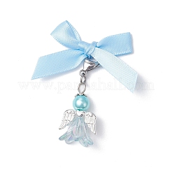 Angel Glass Pearl Beads & Acrylic Pendant Decorations&nbsp;HJEW-JM03184-02