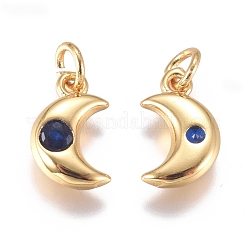 Brass Micro Pave Cubic Zirconia Charms&nbsp;ZIRC-G168-56G-03