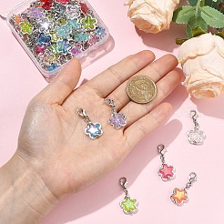 60Pcs 10 Styles Alloy & Acrylic Pendant Decorations&nbsp;HJEW-YW00438
