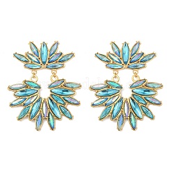 304 Stainless Steel Glass Stud Earrings for Women&nbsp;EJEW-M095-14G-01