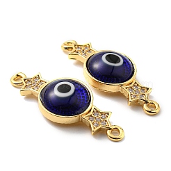 Brass Micro Pave Clear Cubic Zirconia Connector Charms&nbsp;KK-K338-04G-02