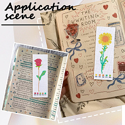 DIY Flower Pattern Embroidery Bookmark Kits&nbsp;DIY-SC0028-91
