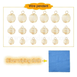 30Pcs 3 Style Iron Wire Spiral Bead Cage Pendants&nbsp;IFIN-YW0001-23KC