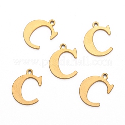 Ion Plating(IP) 304 Stainless Steel Alphabet Charms&nbsp;STAS-H122-C-G