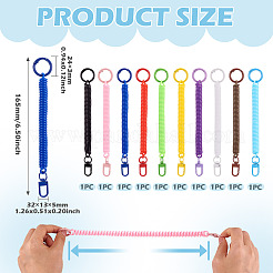 10Pcs Plastic Spiral Retractable Spring Coil Keychains&nbsp;KEYC-TA0001-84