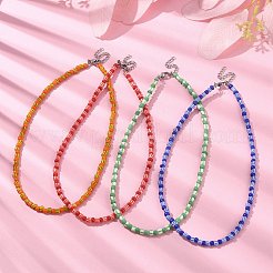 Glass Seed Beaded Necklace with 304 Stainless Steel Clasps&nbsp;NJEW-JN04428