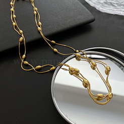 304 Stainless Steel Satellite Chain Necklaces&nbsp;LS-BJEW-K257-06G