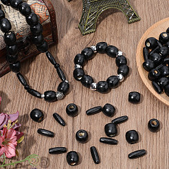 200Pcs 2 Styles Dyed Natural Wood Beads&nbsp;WOOD-PA0001-29A