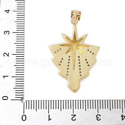 Brass Micro Pave Cubic Zirconia Pendants&nbsp;KK-P293-24A-G-1