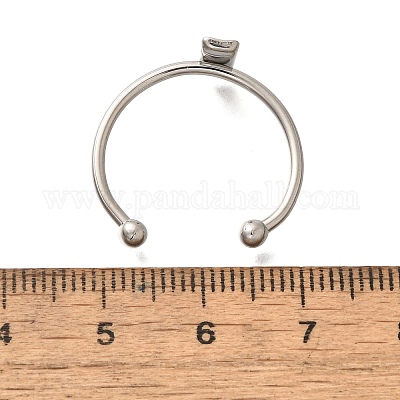304 Stainless Steel Open Cuff Ring Components&nbsp;STAS-M057-01A-P-1
