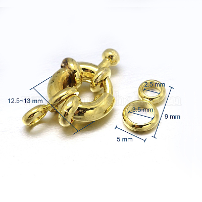 Brass Spring Ring Clasps&nbsp;KK-L082C-01G-1