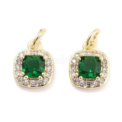 Brass with Cubic Zirconia Pendants&nbsp;KK-P271-33G-1