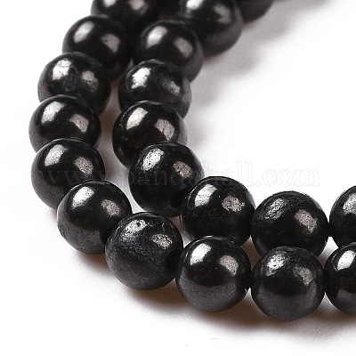 Natural Shungite Beads Strands&nbsp;G-D481-15B-4MM-1