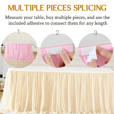 Polyester Table Skirt&nbsp;AJEW-WH20019-110C-1
