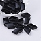 Spray Painted Alloy Multi-Strand Links, For Tile Elastic Bracelets Making, Rhombus, Black, 14x8x4.8mm, Hole: 0.8mm